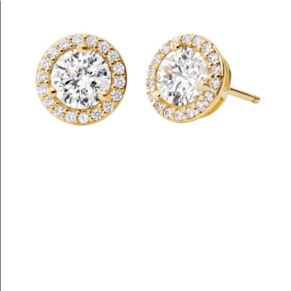 Michael Kors MKC1035AN710 CZ Round Stud SS Gold Plated - Picture 5 of 14